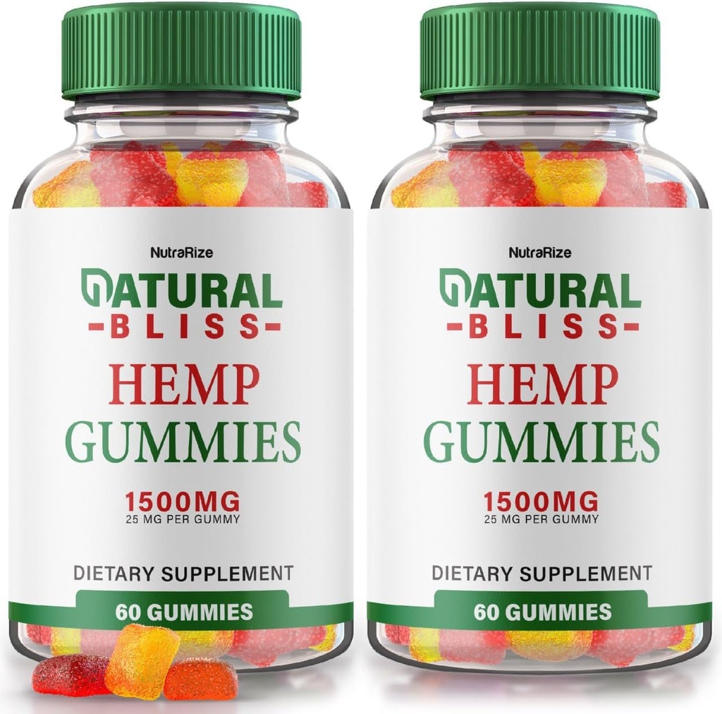 NutraRize (Pack of 2 Natural Bliss Gummies, Hamp Supplement for Tranquility, A Daily Indulence of Relaxation and Focus, NaturalBliss Anmeldelser (120 Gummies)
