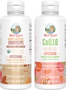 MaryRuth Organics Cordyceps Liposomal (Maple Spice) & CoQ10 (Citrus Peach) - 124; Clean Label Project Verified ® - 124; Vitamin til Immunitet, Heart Health, & Samlet Wellness - 124; Vegan, Non- GMO, Gluten- Free