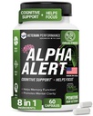 Alpha Alert – Veteran Owned Brain Supplements for Memory and Focus – Third-Party Tested, Dairy & Gluten-Free Nootropic Memory Supplements - 60 Veggie Capsules