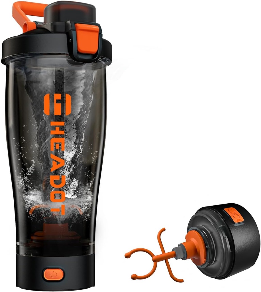 Heydot Electric Protein Shaker Flaske, Blender Flasker til Protein Mixes, 24 Oz Ecoated Type- C Shaker Cup, Lavet med Tritan, BPA Free Shakers til Protein Shakes (Orange)