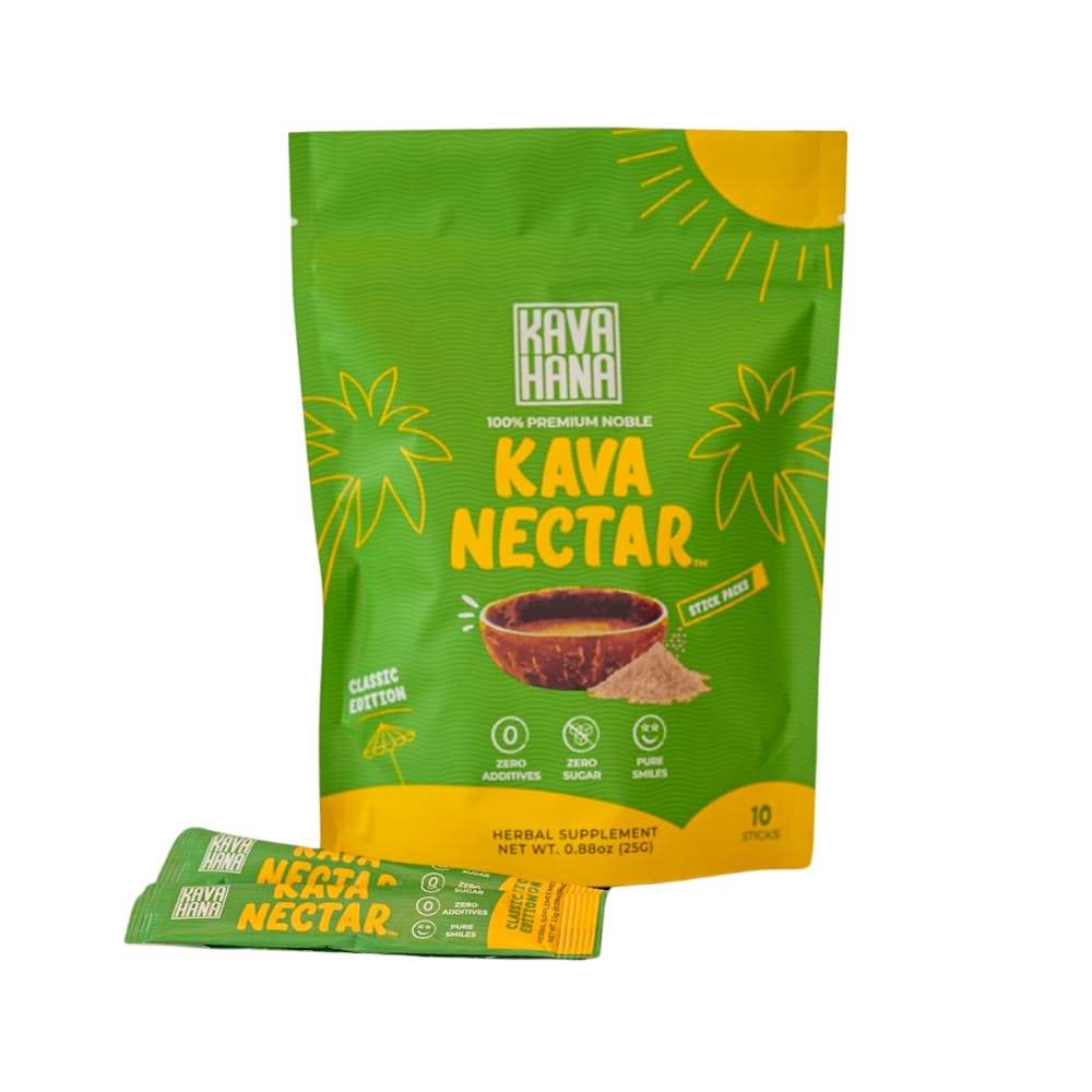 Kavahana Kava Nectar Classic ceremoniel Grade Noble Kava Nectar Powder Stick Packs - fremmer social opgradering, afslapning & stress support, Instant Kava Tørret Kava Juice