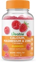 Lifeable Calcium Magnesium Zink med vitamin D3 Gummier • 124; Great Tasting Calcium Magnesium Zink • D3 Supplement • 124; for tand- og bensundhed • 124; Calcium Gummier til voksne • 124; 90 Gummier