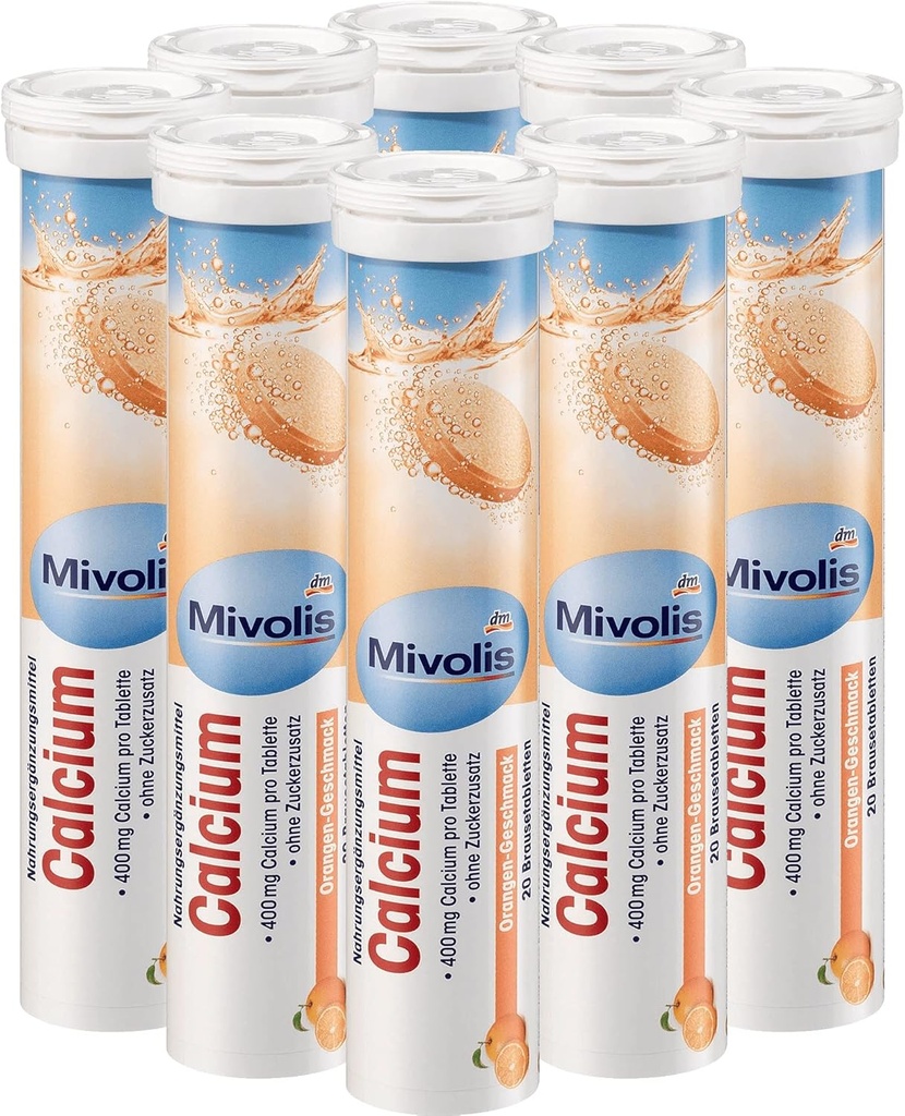 Mivolis Calcium brusetabletter - Kosttilskud 8 Rør x 20 stk