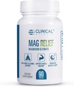 Kliniske effekter Mag Relief Magnesium Supplement - 275mg Pure Magnesium Glycinat Kapsler - 90 Magnesium Kapsler - Kvalitet Magnesium for krampe forsvar, ben, muskel og nerve Support - USA Made