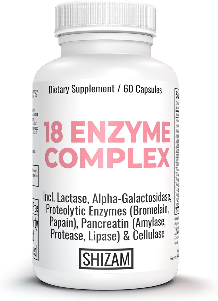 IBS Postbiotika Digestive Enzyme- s w Lactose Alpha- Galactosidase Pankreatisk Amylase Lipase Protease Cellulase Bromelain Papain