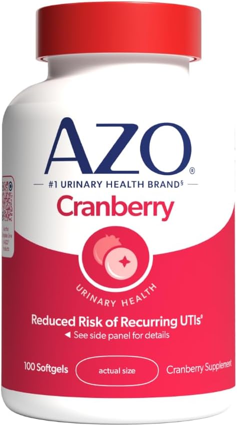 AZO Tranebær supplement, fremstillet med koncentreret hele frugt tranebær pulver til at hjælpe med at rense og beskytte urinveje *, Sukker Free Tranebær piller, non-GMO, 100 Softgel