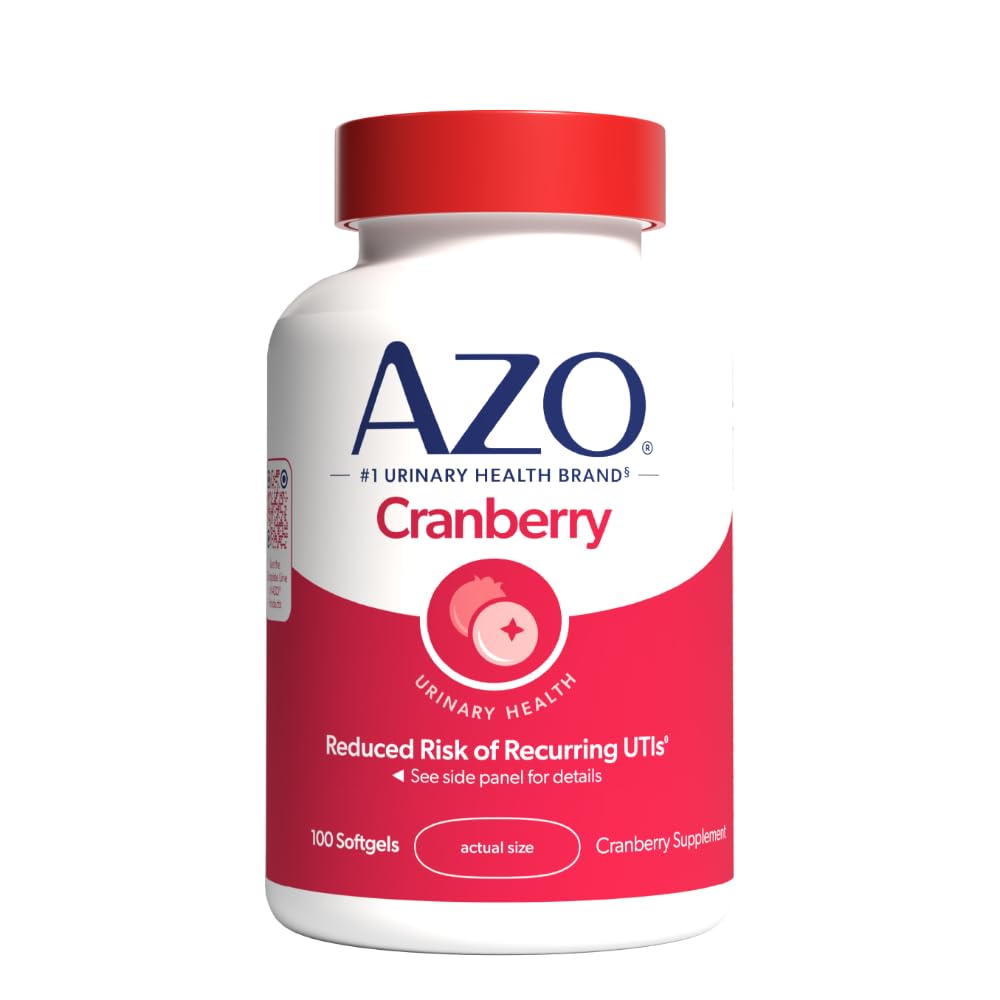 AZO Tranebær supplement, fremstillet med koncentreret hele frugt tranebær pulver til at hjælpe med at rense og beskytte urinveje *, Sukker Free Tranebær piller, non-GMO, 100 Softgel