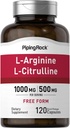 Piping Rock L- Arginin L- Citrullin Supplement- 124; 1500 mg - 124; 120 Kapsler - 124; for mænd og kvinder - 124; ikke- GMO, gluten fri