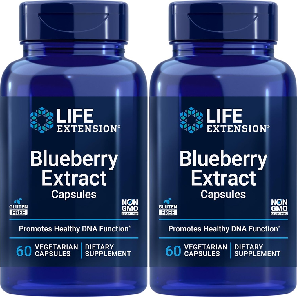 Life Extension Blueberry Extract, 60 Vegetarian Capsules (Pack of 2)