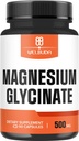 Magnesium Glycinat Supplement med 20% Renset - 500 mg for hjerne sundhed, ben sundhed, energiproduktion, Komfortabel mood & muskel - 90 kapsler - giver 100mg Elemental Magnesium