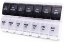 Stor pilledåse og Organizer 2 gange om dagen, MOLN HYMY 7 Dag PM Pill Case, 14 Compartments Pill Dispenser at holde Big Vitamin Kosttilskud Fish Oil (sort + hvid)