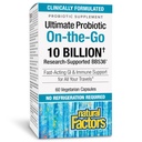 Naturlige faktorer, TravelBiotic, understøtter kolon og immunforsvar, Hylde Stabil Probiotisk supplement, 10 Millioner CFU, Vegan, 60 kapsler (60 portioner)