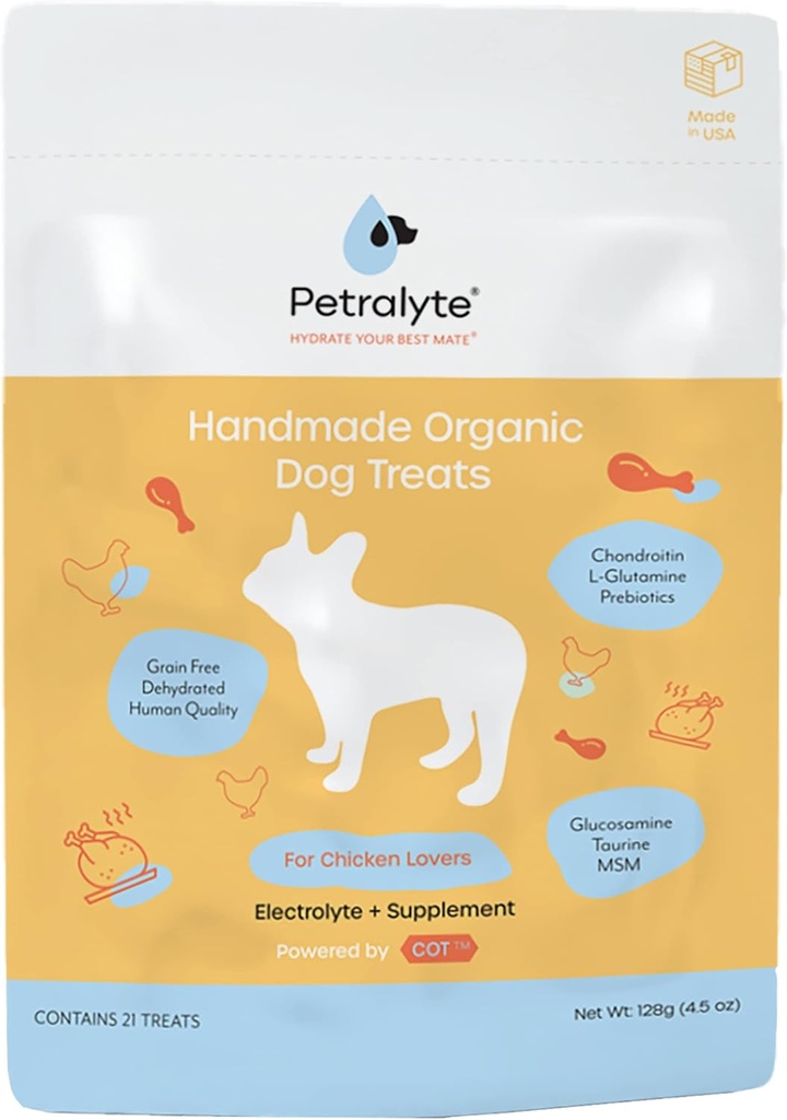 Petralyte Hund Elektrolyte og Joint Supplement- 124; Organic & All Natural Hund Vitamin and Supplements - 124; Hund Multivitamin Blend til Inflammation & Mobility Support - 124; til Kylling Lovers