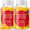 BionerLab Magnesium Glycinat Chewable Gummies (600mg) for børn og voksne Mænd - Vegan Complex med Calcium Kalium Vitamin D B6 L- Theanine - Sugar & Gluten Free - Orange Flavor