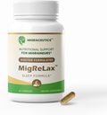 MigReLax - Doctor Formuleret Migræne Relief Kosttilskud - Sove & Afslapning Støtte med Valerian, Lemon Balm, Passion Flower, Humle - Migræne Supplement for kvinder & mænd - Migræne Hovedpine Støtte