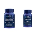 Life Extension Neuro-mag Magnesium L-threonate and Vitamin D3 Supplement Bundle for Brain, Bone and Immune Health