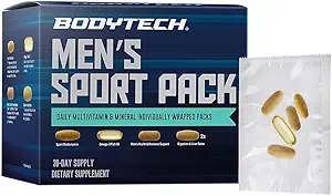 BODYTECH MenaTMs Sport Pack a Daily Multivitamin, Mineral, & Supplement pakker en individuelt indpakket (30- Day Supply)