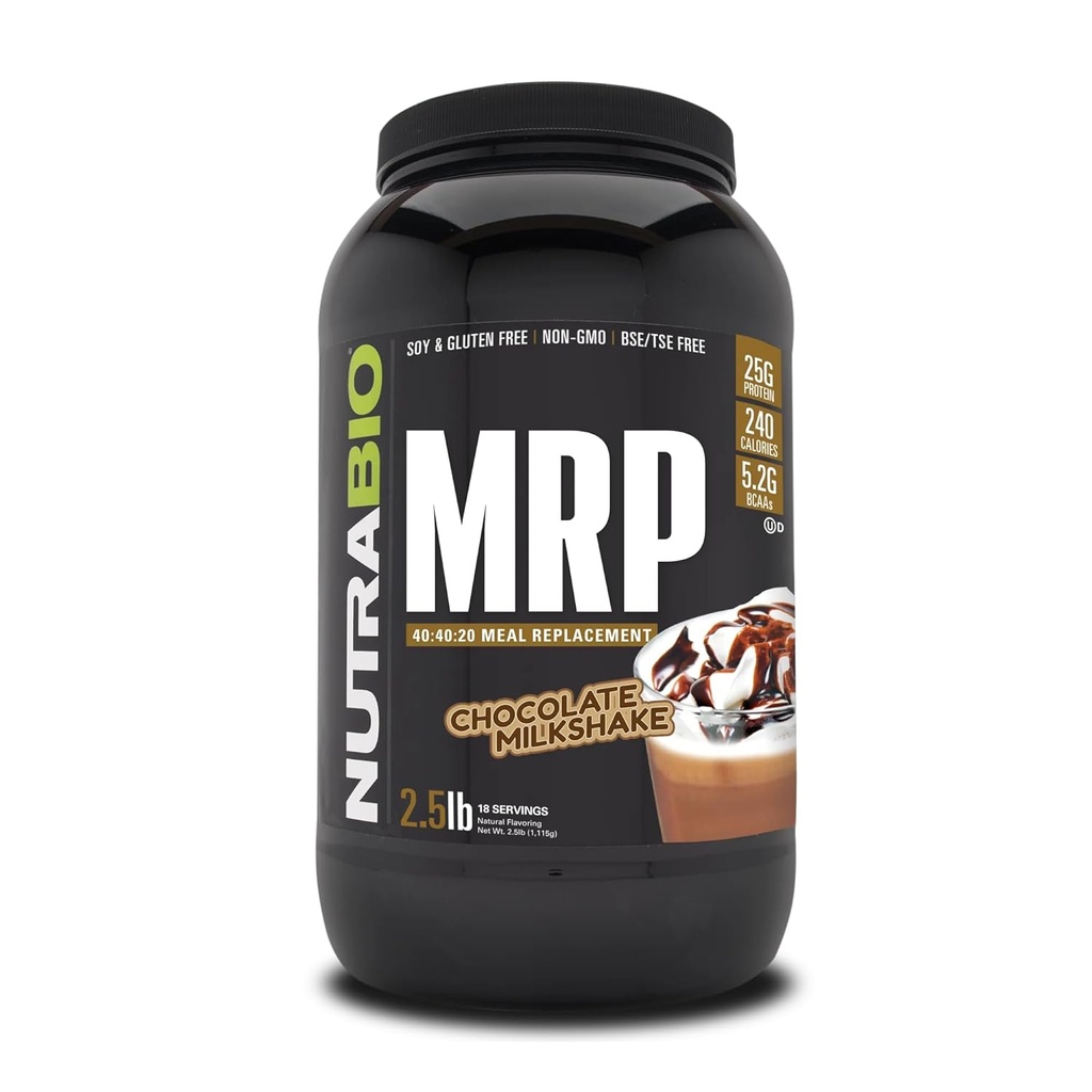 NutraBio MRP - Komplet køderstatning Protein Powder, 2,5 lbs - Chokolade