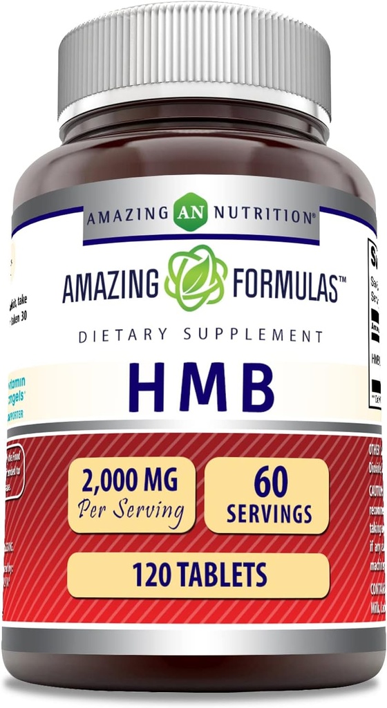 Amazing Formulas HMB (Beta- Hydroxy Beta- Methylbutyrat) Supplement- 124; 2000 Mg Per Serving - 124; 120 Tabletter - 124; Non- GMO - 124; Gluten Free - 124; Fremstillet i USA