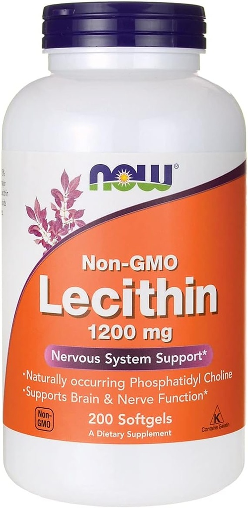 Now Foods Non-GMO Lecithin 1,200 mg 200 Sgels