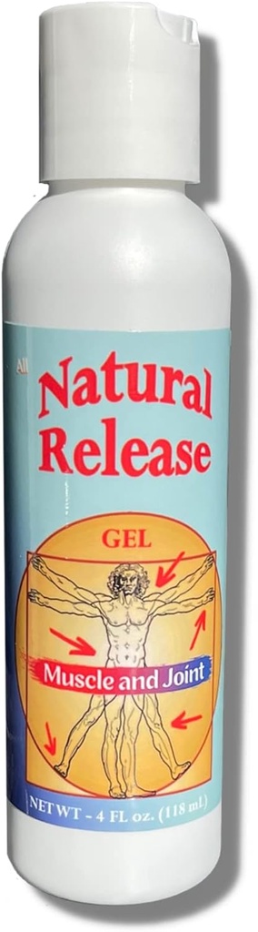 Natural Release Muscle & Joint Gel for mennesker - Relief for Sore Back, Knees, HIPS, Muscle Stress, Night Cramps, Aches, Strains, Discomfort - Fast Actioning, Menthol Free (4 oz)
