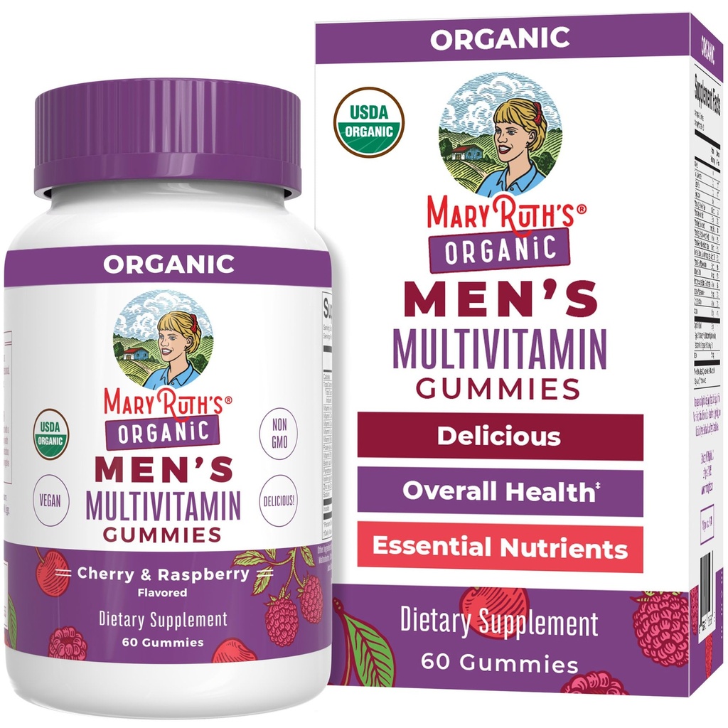MaryRuth Organics Herre Vitamin Gummy Budding- 124; USDA Budding- 124; Vegan- 124; Daglige Multivitaminer til immunsupport- 124; Non- GMO - 124; Gluten Free - 124; 60 Greve