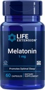 Life Extension Melatonin 1 mg - for Rastful Night, Hormone Balance, og immunforsvar - Øjeblikkelig frigivelse - Glutenfri, ikke-GMO - 60 kapsler