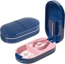 Compact Pill Cutter til præcis slibning, Pill Cutter Splitter, Portable Pill Splitter til små tabletter, Vitaminer & daglig brug (blå)