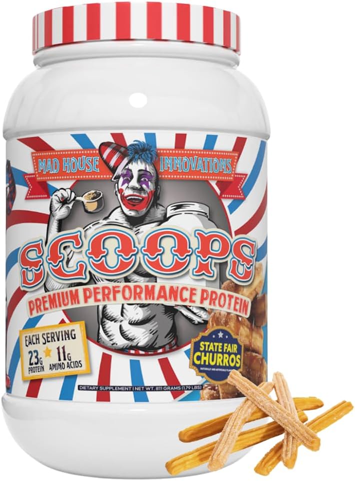 State Fair Churros Flavored Isolate, Koncentrat & Hydrolyzed Whey Protein Powder - lav i sukker, kulhydrater & fedt 2LB Tub, 23G Protein Best for Lean Muscle 26 Servere