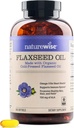 NatureWise Flaxsee Oil 1,242 mg, Fish Free Omega 3 6 9 med 720mg ALA, Kosttilskud til hjertesundhed - Økologisk, kold presset, Non- GMO - 240 Softgels [8- måned Supply]