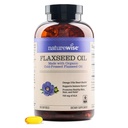 NatureWise Flaxsee Oil 1,242 mg, Fish Free Omega 3 6 9 med 720mg ALA, Kosttilskud til hjertesundhed - Økologisk, kold presset, Non- GMO - 240 Softgels [8- måned Supply]