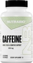 NutraBio 100% rene koffein kapsler (250 kapsler)
