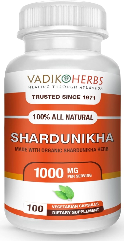 Vadik Herbs Certified Organic Shardunika (Gymnema sylvestre, Gurmar) Powder (100 vegicaps) | Premium Safety-Tested Quality | Trusted Since 1971