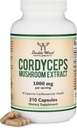 Cordyceps Kapsler (Cordyceps Sinensis Mushroom Extract) 210 Greve, 3,5 Måned Supply, 1.000MG (7% polysaccharider med Alpha og Beta Glucans) Samlet og Aging Support by Double Wood