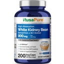 NusaPure White Nyre Beans 30: 1 Extract, 800 mg Ækvivalent med 24,000 mg 200 Vegan Capsules - Bioperine - (Vegan, Non- GMO)
