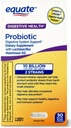 Equate Probiotic Supplement fordøjelsessystem support - Samlet fordøjelsesstøtte - Minimerer Forstoppelse, Diarré, Gas & Bloating -Forsinkede frigivelseskapsler, 50 Tæl