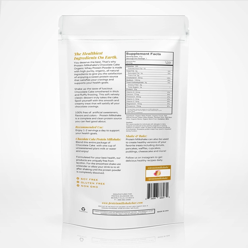 Protein Milkshake Low Carb Græs Fed Whey Protein Powder (Cupcake Batter, 60 Servere (pakke med 1))