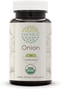 HerbEra Onion USDA Organic 60 Capsules Measures 124; Natural Herbal Supplements 124; Certified Organic Vegetarian Capsules and Organic Onion (Allium cepa) Tørret Bulb (60 Capsules)