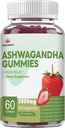 YiLing Ashwagandha Gummies for Women & Men, 3000 Mg af High- Potency Ashwagandha Root Extract øger energi, Forbedrer søvn, Relieves Stress og Calms Mood, 60 Grev Strawberry Flavor Ashwagandha