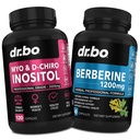 Myo- Inositol & D- Chiro Inositol & Berberine supplement kapsler - Support Hormone Balance, Regelmæssig menstruationscyklus, kvinders sundhed - 1200mg berberine piller for sund metabolisme