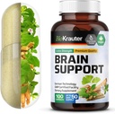 BIO KRAUTER Brain Support Supplement - 100 Count - 1300 mg Blend of Ashwagandha, Panax Ginseng og Ginkgo Biloba - Vegan, No Fillers