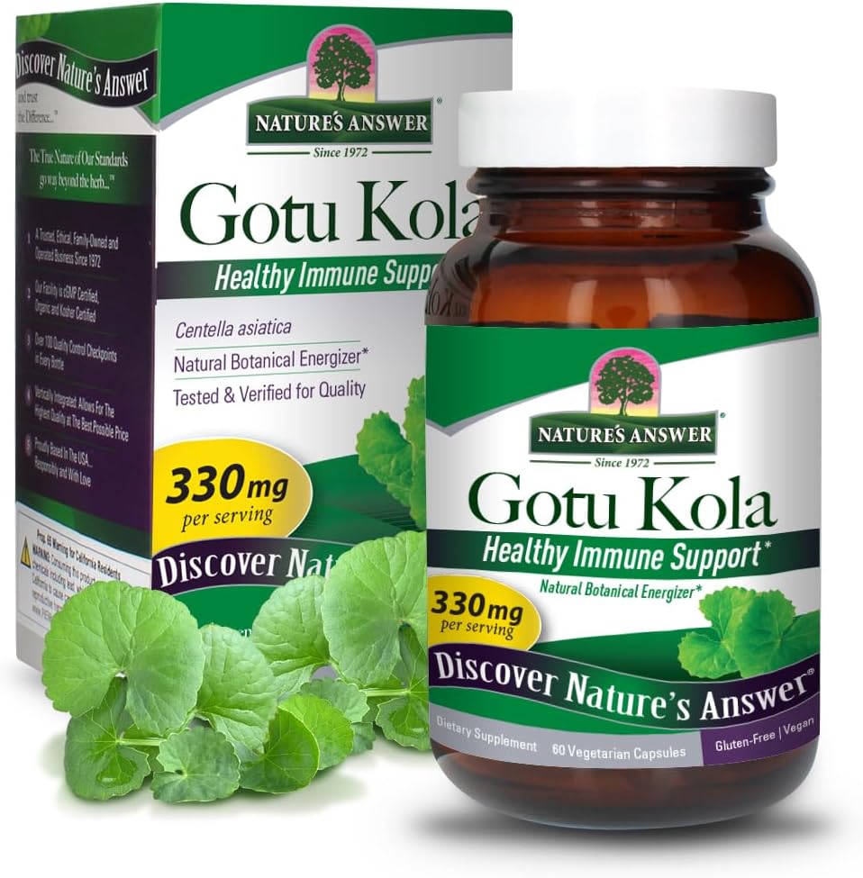 Nature 's Solution Gotu Kola Note 124; Kosttilskud Note 124; Understøtter et sundt immunsystem