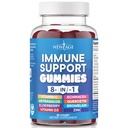 NEW AGE 8 i 1 immunforsvar Booster tillæg med hyldebær, C-vitamin og zink 50mg, D-vitamin 5000 IE, Quercetin & bromelain (8 i 1 gummies (pakning med 1))