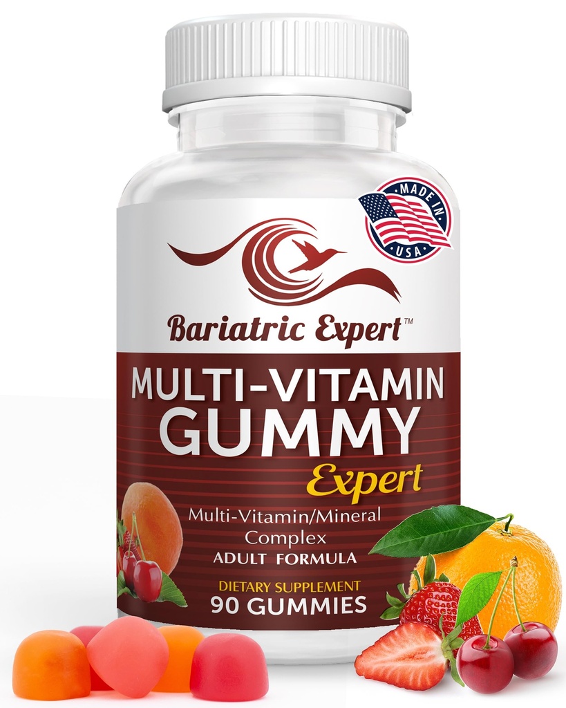 Bariatric Expert Multivitamin Gummies - Fast- Smeltning Kosttilskud for voksne efter-Gastric Sleeve og bypass, Nutritionist Anbefalet, 90 Greve