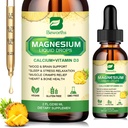 Magnesium Glycinate Complex, Magnesium Liquid Drop med Magnesium Citrat, Calcium, Kalium, D3- vitamin, Zink - Magnesium Taurat supplement til ben, energi, Muskelstøtte
