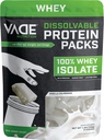 VADE Nutrition opløselige proteinpakker - 100% Whey isolere protein pulver Vanilla Milkshake - Lav Carb, Lav kalorie, Lactose fri, Sukker fri, Fedt fri, Gluten fri - 30 pakker til at gå