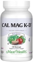Maxi Health Mænd og kvinder 500 mg kalciumtilskud med vitamin D3 (2000 IE), Magnesium (250 mg) og vitamin K2 (150 mcg) - Knogler, tænder og fælles støtte - 120 kapsler