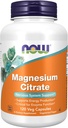 Now Supplements, Magnesium Citrate, Enzyme Funktion *, Nervesystemet Support *, 120 Veg Kapsler