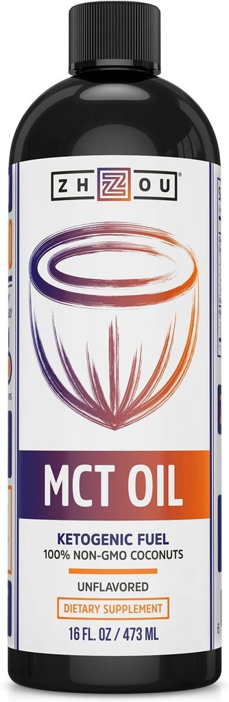 ZHOU MCT Oil: 52862: Olie, Uden smag (Btl- Plastic) 16oz