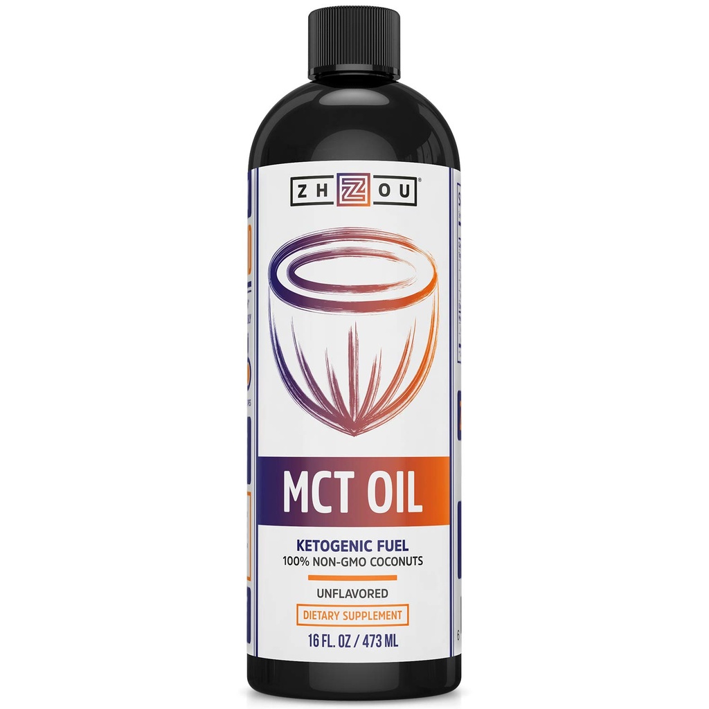 ZHOU MCT Oil: 52862: Olie, Uden smag (Btl- Plastic) 16oz